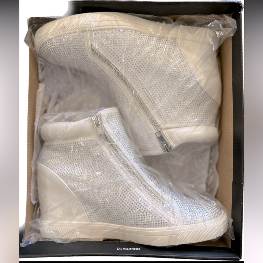 Rhinestone wedge sneakers - bling wedding shoes!